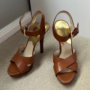 Michael Kors stiletto brown leather heels